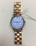 Marc Jacobs Mini Baker Blue Dial Rose Gold Steel Strap Watch for Women - MBM3285