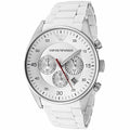 Emporio Armani Sport Chronograph White Dial White Silicone Strap Watch For Men - AR5859