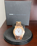 Marc Jacobs Amy White Dial Rose Gold Stainless Steel Strap Watch for Women - MBM3077