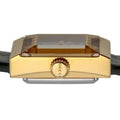 Gucci G Frame Double Mother of Pearl Dial Green Leather Strap Watch For Women - YA128525