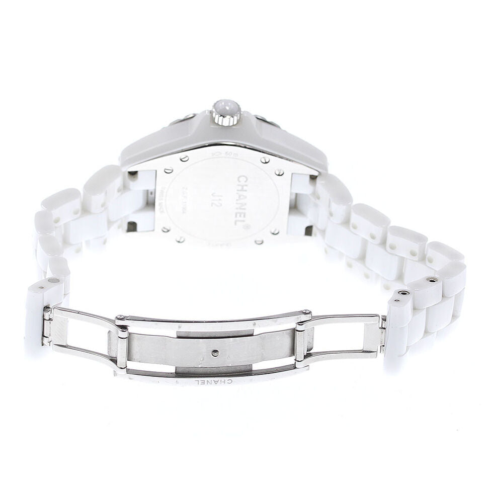 Chanel J12 Quartz Diamonds White Dial White Steel Strap Watch for Women - J12 H3110
