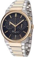 Salvatore Ferragamo F-80 Classic Black Dial Two Tone Steel Strap Watch for Men - SFME00921