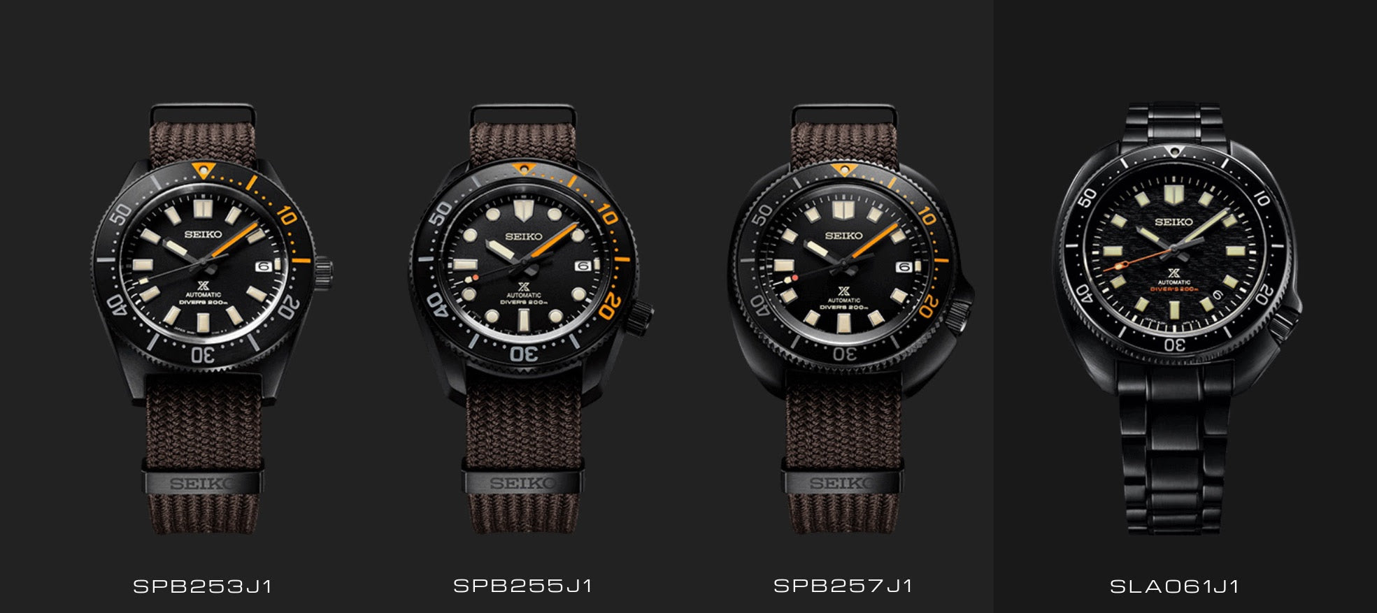 Seiko Prospex Black Series 1965 Limited Edition Black Dial Brown NATO Strap Watch For Men - SPB253J1