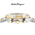 Salvatore Ferragamo F-80 Classic White Dial Two Tone Steel Strap Watch for Men - SFME00821