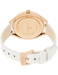 Swarovski Crystalline Aura Silver Dial White Leather Strap Watch for Women - 5519453