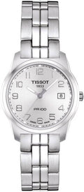 Tissot T Classic PR100 Silver Dial Silver Steel Strap Watch For Women - T049.210.11.032.00