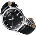 Tissot T Classic Tradition Quartz Black Dial Black Leather Strap Watch For Men - T063.610.16.058.00