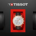 Tissot Des Tourelles Chronograph Silver Dial Brown Leather Strap Watch For Men - T099.427.36.038.00