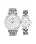 Tissot T Classic Everytime Large White Dial Silver Steel Strap Watch for Men - T109.610.11.031.00
