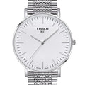 Tissot T Classic Everytime Large White Dial Silver Steel Strap Watch for Men - T109.610.11.031.00