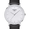 Tissot T Classic Everytime Large White Dial Black Leather Strap Watch For Men - T109.610.16.031.00