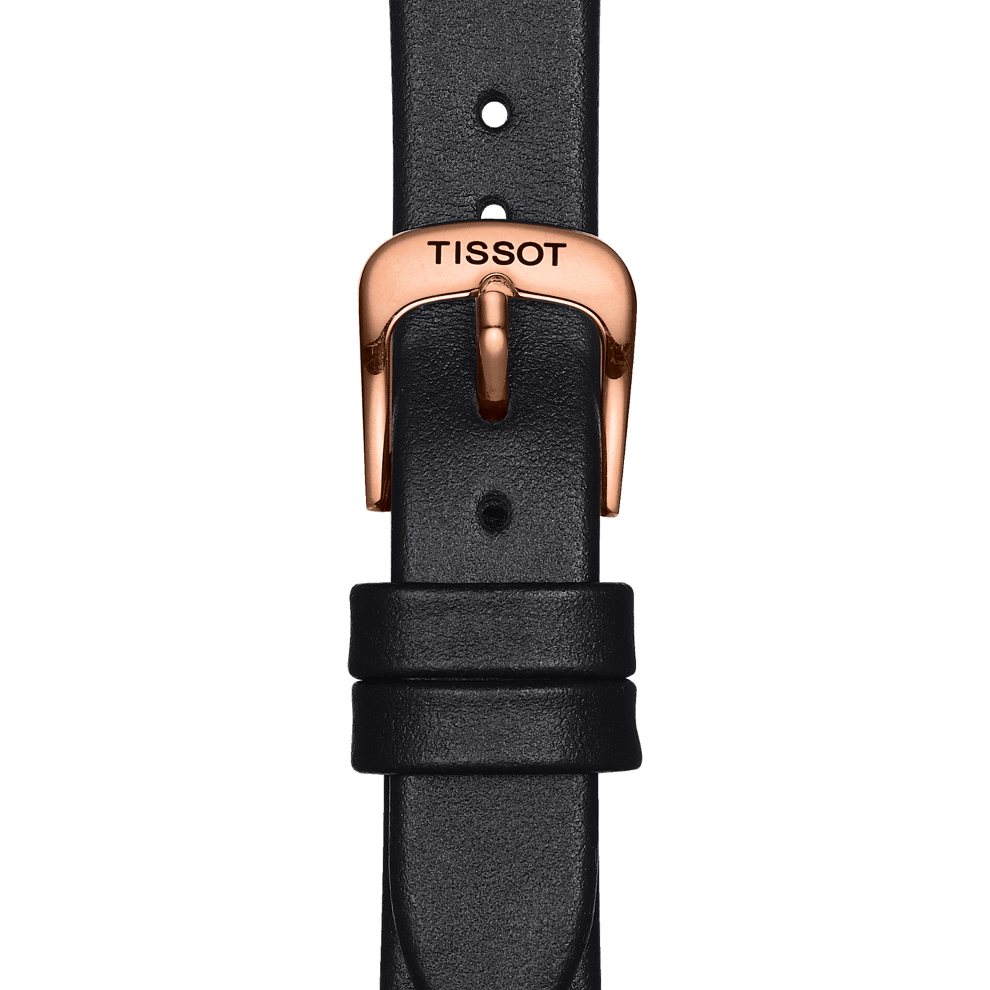 Tissot T Wave Diamond Mother of Pearl Dial Black Leather Strap Watch For Women - T112.210.36.111.00