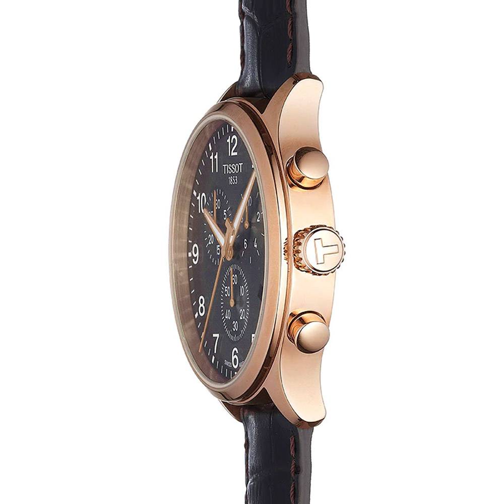Tissot T Sport Chrono XL Classic Brown Dial Brown Leather Strap Watch For Men - T116.617.36.057.01