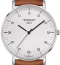 Tissot T Classic Everytime Large White Dial Brown Leather Strap Watch For Men - T109.610.16.037.00
