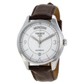 Tissot T Classic T One Automatic Silver Dial Brown Leather Strap Watch For Men - T038.430.16.037.00
