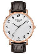 Tissot T Classic Everytime White Dial Black Leather Strap Watch For Men - T109.610.36.032.00