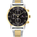 Tommy Hilfiger Analog Black Dial Two Tone Steel Strap Watch for Men - 1791539