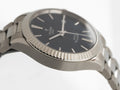Tudor Style Automatic Black Dial Silver Steel Strap Watch for Men - M12710-0003
