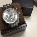 Michael Kors Lexington Silver Dial Silver Steel Strap Watch for Men - MK8405