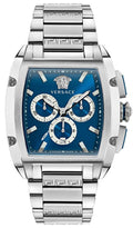 Versace Dominus Chronograph Blue Dial Silver Steel Strap Watch For Men - VE6H00423