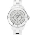 Chanel J12 Diamonds Mother of Pearl White Dial White Steel Strap Watch for Women - J12 H5704