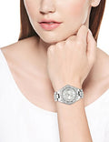 Guess Water Pro Diamonds Silver Dial Silver Steel Strap Watch For Women - G75511M