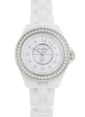 Chanel J12 Quartz Diamonds White Dial White Steel Strap Watch for Women - J12 H6418