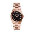 Michael Kors Channing Black Dial Rose Gold Steel Strap Watch For Women - MK5937