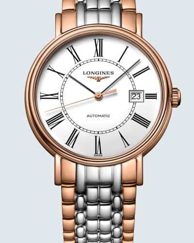 Longines Presence 38.5mm Automatic White Dial Two Tone Steel Strap Watch for Men - L4.921.1.11.7