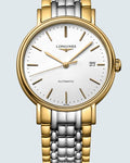 Longines Presence 38.5mm Automatic White Dial Two Tone Steel Strap Watch for Men - L4.921.2.12.7