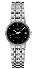 Longines Presence 25.5mm Automatic Black Dial Silver Steel Strap Watch for Women - L4.321.4.52.6