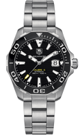Tag Heuer Aquaracer Automatic Black Dial Silver Steel Strap Watch for Men - WAY211A.BA0928