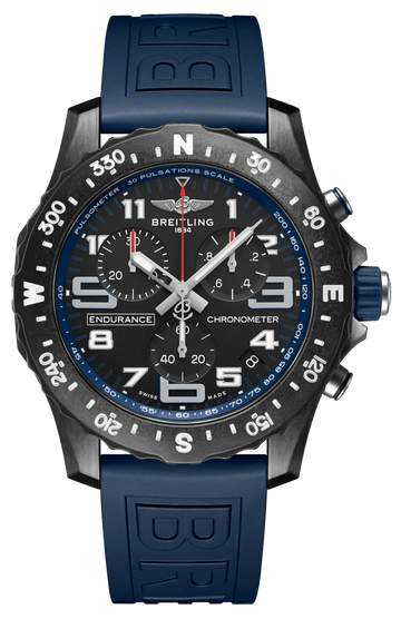 Breitling Endurance Pro Black Dial Blue Rubber Strap Watch for Men - X82310D51B1S1