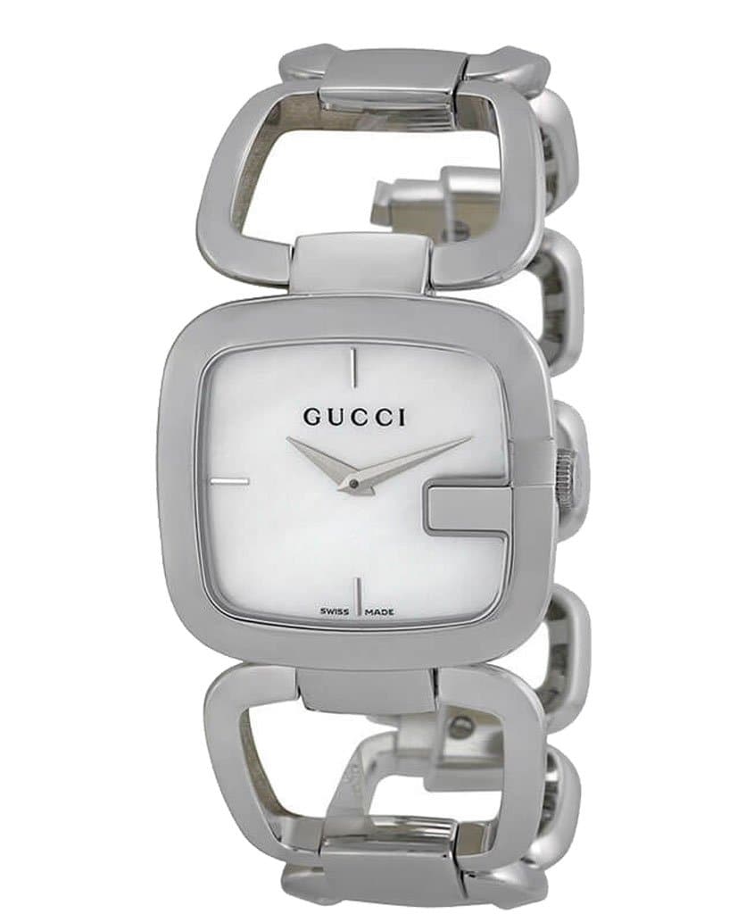 Gucci G-Class Mother of Pearl Dial Silver Steel Strap Watch For Women - YA125404