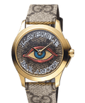 Gucci G Timeless Eye Beige Dial Beige Leather Strap Watch For Men - YA1264022