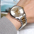 Gucci G Timeless Silver Dial Two Tone Steel Strap Watch For Women - YA1264074