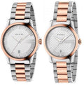 Gucci G Timeless Silver Dial Two Tone Steel Strap Watch For Women - YA126528