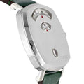 Gucci Grip Quartz Silver Dial Green Leather Strap Unisex Watch - YA157406