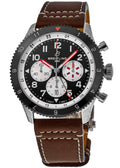 Breitling Super Avi B04 Chronograph GMT 46 Mosquito Black Dial Brown Leather Strap Watch for Men - YB04451A1B1X1