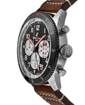 Breitling Super Avi B04 Chronograph GMT 46 Mosquito Black Dial Brown Leather Strap Watch for Men - YB04451A1B1X1