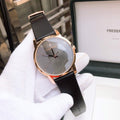 Calvin Klein City Quartz Grey Dial Black Leather Strap Watch for Men - K2G2G6C3