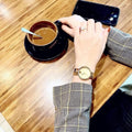 Movado Edge Gold Dial Gold Steel Strap Watch for Women - 3680014