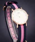 Daniel Wellington Classy Winchester White Dial Two Tone NATO Strap Watch For Women - DW00100065