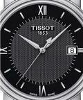 Tissot T Classic Bridgeport Black Dial Silver Steel Strap Watch For Men - T097.410.11.058.00